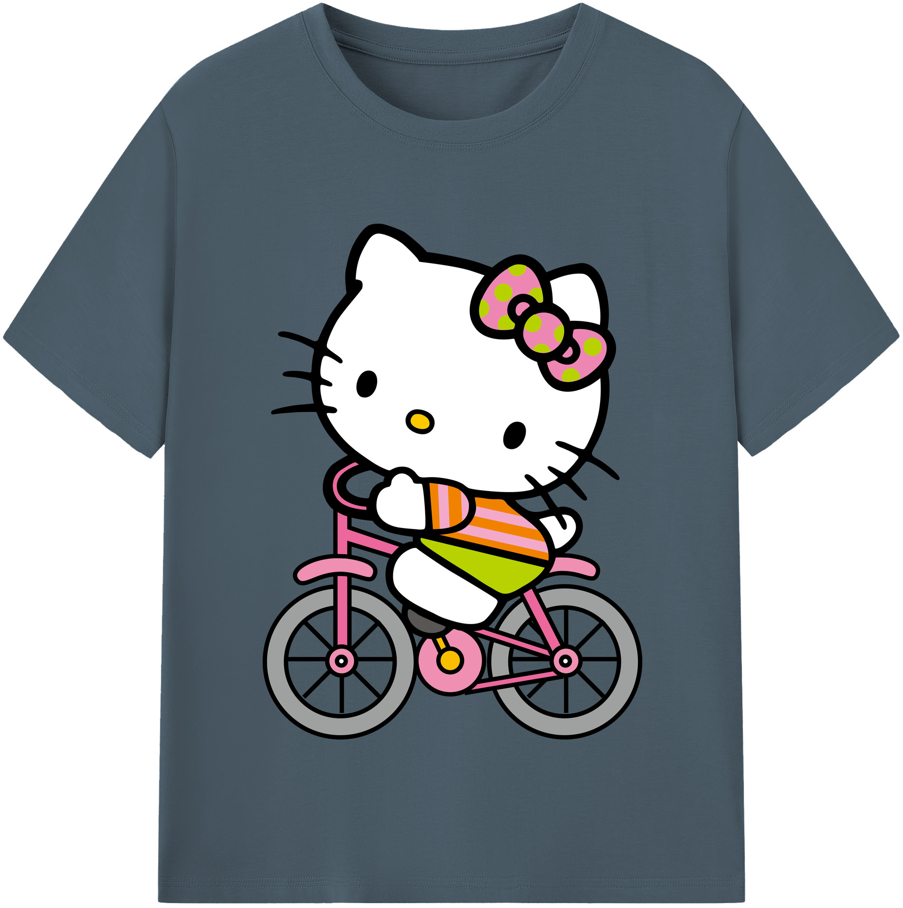 （画像用） Hello Kitty ハローキティ 綿100％半袖Tシャツ（フロントプリント）